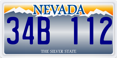 NV license plate 34B112