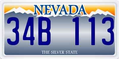 NV license plate 34B113