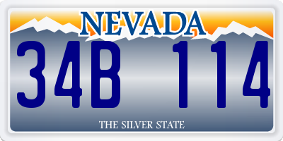 NV license plate 34B114