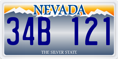 NV license plate 34B121