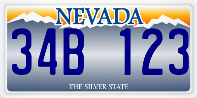 NV license plate 34B123