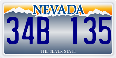 NV license plate 34B135