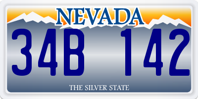 NV license plate 34B142