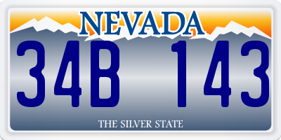 NV license plate 34B143