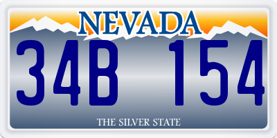 NV license plate 34B154