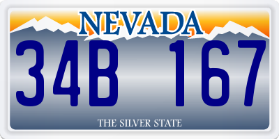 NV license plate 34B167