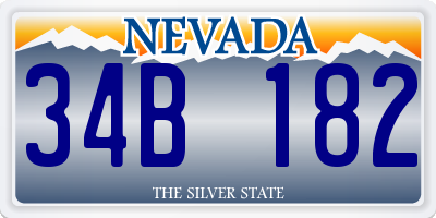 NV license plate 34B182