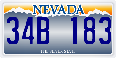 NV license plate 34B183