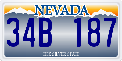 NV license plate 34B187