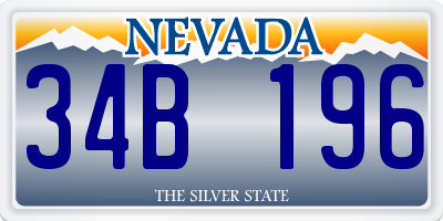 NV license plate 34B196