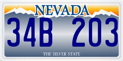 NV license plate 34B203