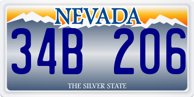 NV license plate 34B206