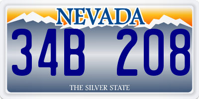 NV license plate 34B208