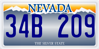 NV license plate 34B209