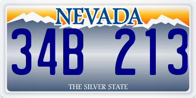 NV license plate 34B213