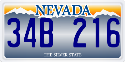NV license plate 34B216