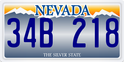 NV license plate 34B218