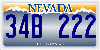 NV license plate 34B222