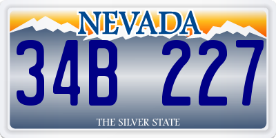 NV license plate 34B227