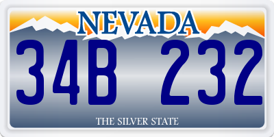 NV license plate 34B232