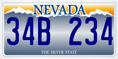 NV license plate 34B234