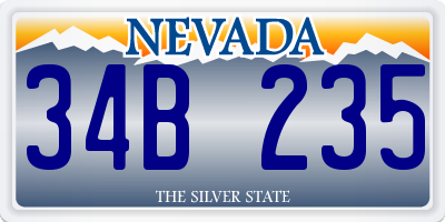 NV license plate 34B235