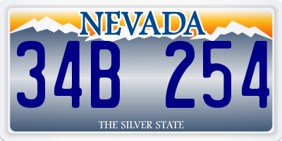 NV license plate 34B254