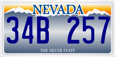 NV license plate 34B257