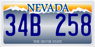 NV license plate 34B258