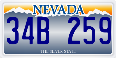 NV license plate 34B259