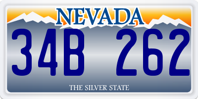 NV license plate 34B262