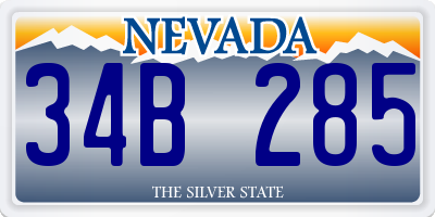 NV license plate 34B285