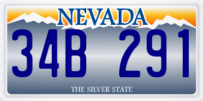 NV license plate 34B291