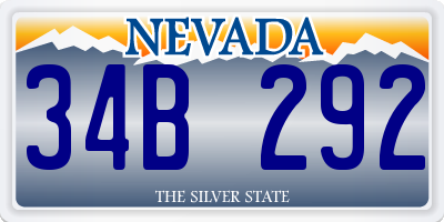 NV license plate 34B292