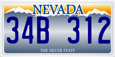 NV license plate 34B312