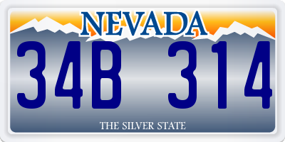 NV license plate 34B314