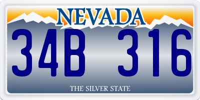 NV license plate 34B316