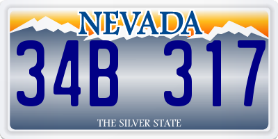 NV license plate 34B317
