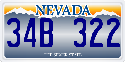 NV license plate 34B322