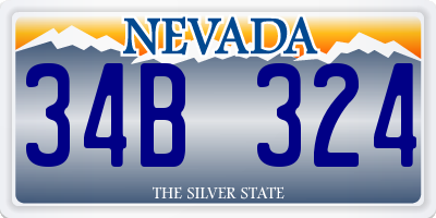 NV license plate 34B324