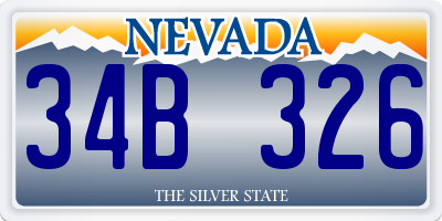 NV license plate 34B326