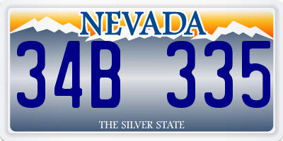 NV license plate 34B335