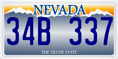 NV license plate 34B337