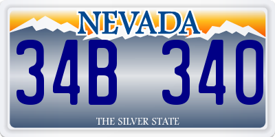 NV license plate 34B340