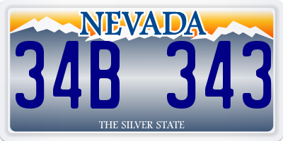 NV license plate 34B343