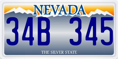 NV license plate 34B345