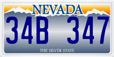 NV license plate 34B347