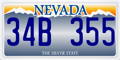 NV license plate 34B355