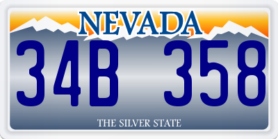 NV license plate 34B358