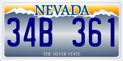 NV license plate 34B361